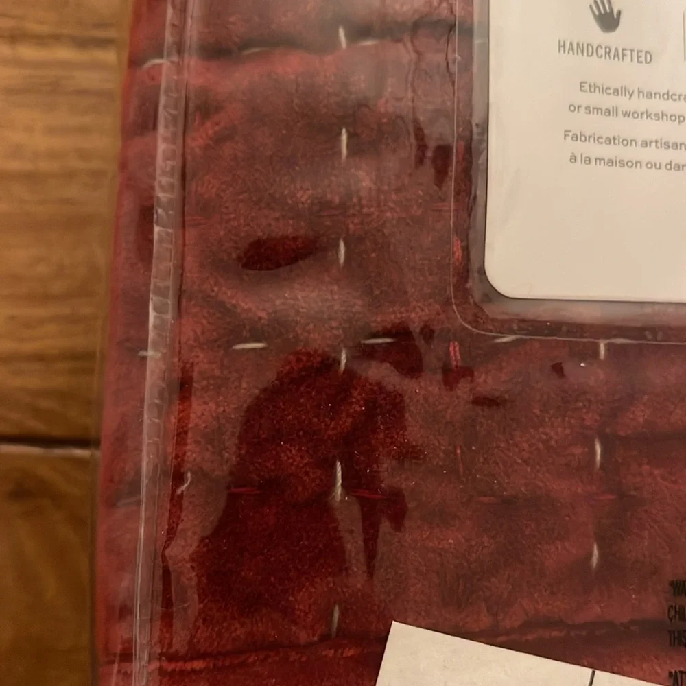 Pottery Barn Velvet Box Stitch King Size Sham - Rich Red set of two - Picture 5 of 8